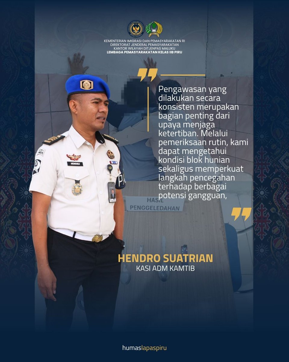 Humaslapaspiru's tweet photo. Jaga Stabilitas Kamtib, Lapas Piru Gelar Penggeledahan Rutin

Baca selengkapnya di :
https://t.co/yYBLF8BLCo

#lapaspiru #penggeledahan #kemenimipas #ditjenpas #kanwilditjenpasmaluku https://t.co/QefVf7zOKs