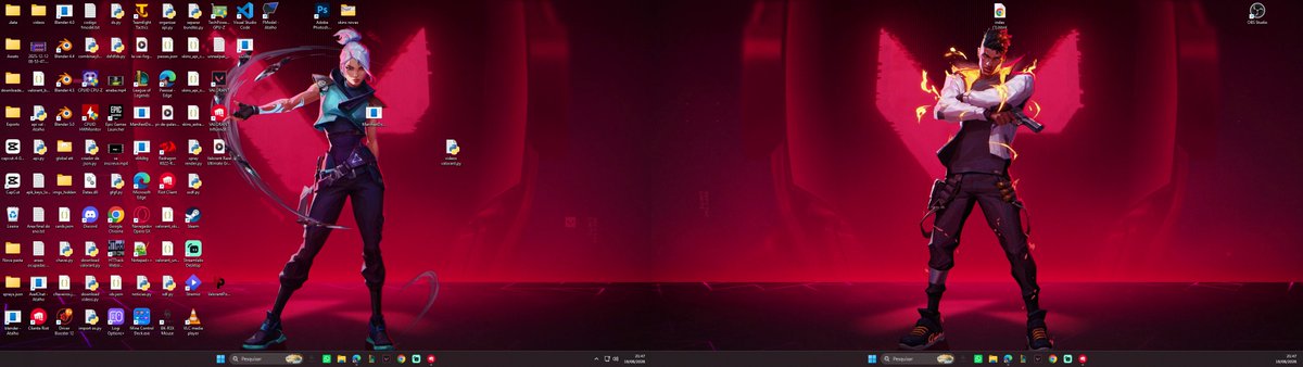 Marpkat_'s tweet photo. Já que nao tem da Neon coloquei jett e phoenix, um em cada monitor <3 https://t.co/mZRoDsLTM7
