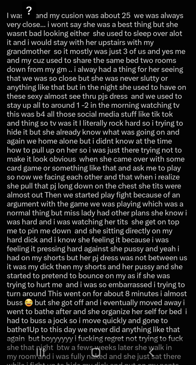 Godlyconfession's tweet photo. Its long read but him and his older cousin backstory #triniporn #trinisex #triniconfessions #trinicuck https://t.co/HJ3AwUcY56
