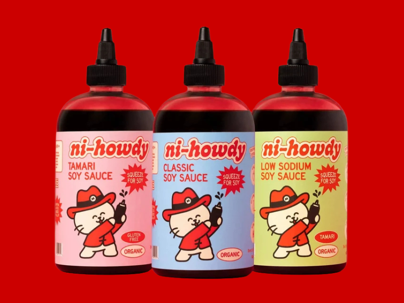 cpgwire's tweet photo. Ni-Howdy, a Dallas-based purveyor of Asian pantry staples, recently launched a Squeezable Soy Sauce line. Three varieties are currently available:

Tamari Soy Sauce
Classic Soy Sauce
Low Sodium Soy Sauce

Ni-Howdy’s soy sauce is made with organic soybeans, organic wheat, and no artificial additives or artificial preservatives.