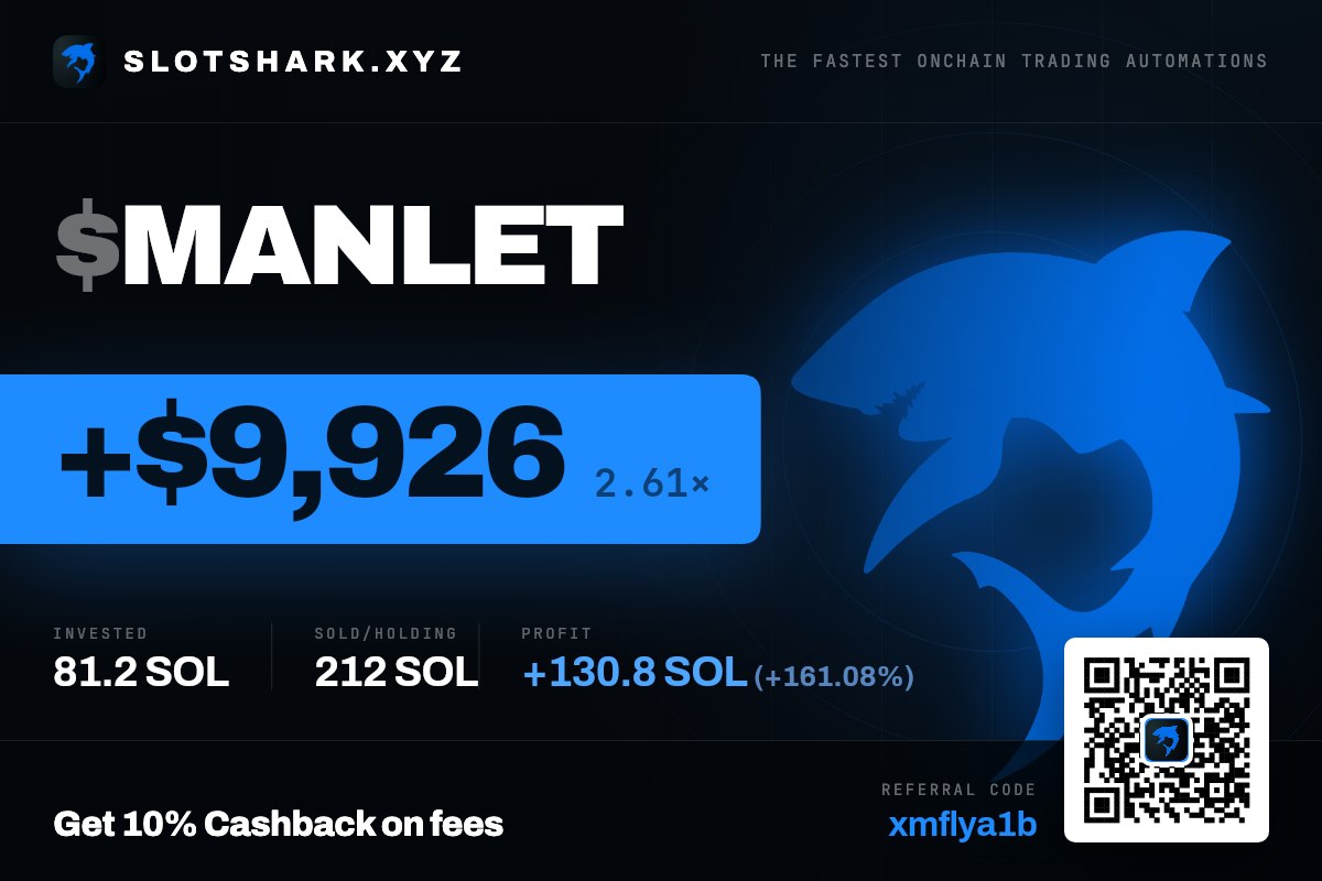 SlotsharkXYZ's tweet photo. Fastest twitter sniping and copytrade in the game⚡️

And the first bot to support StonkFun @LaunchOnSF https://t.co/WkwZhPnuez