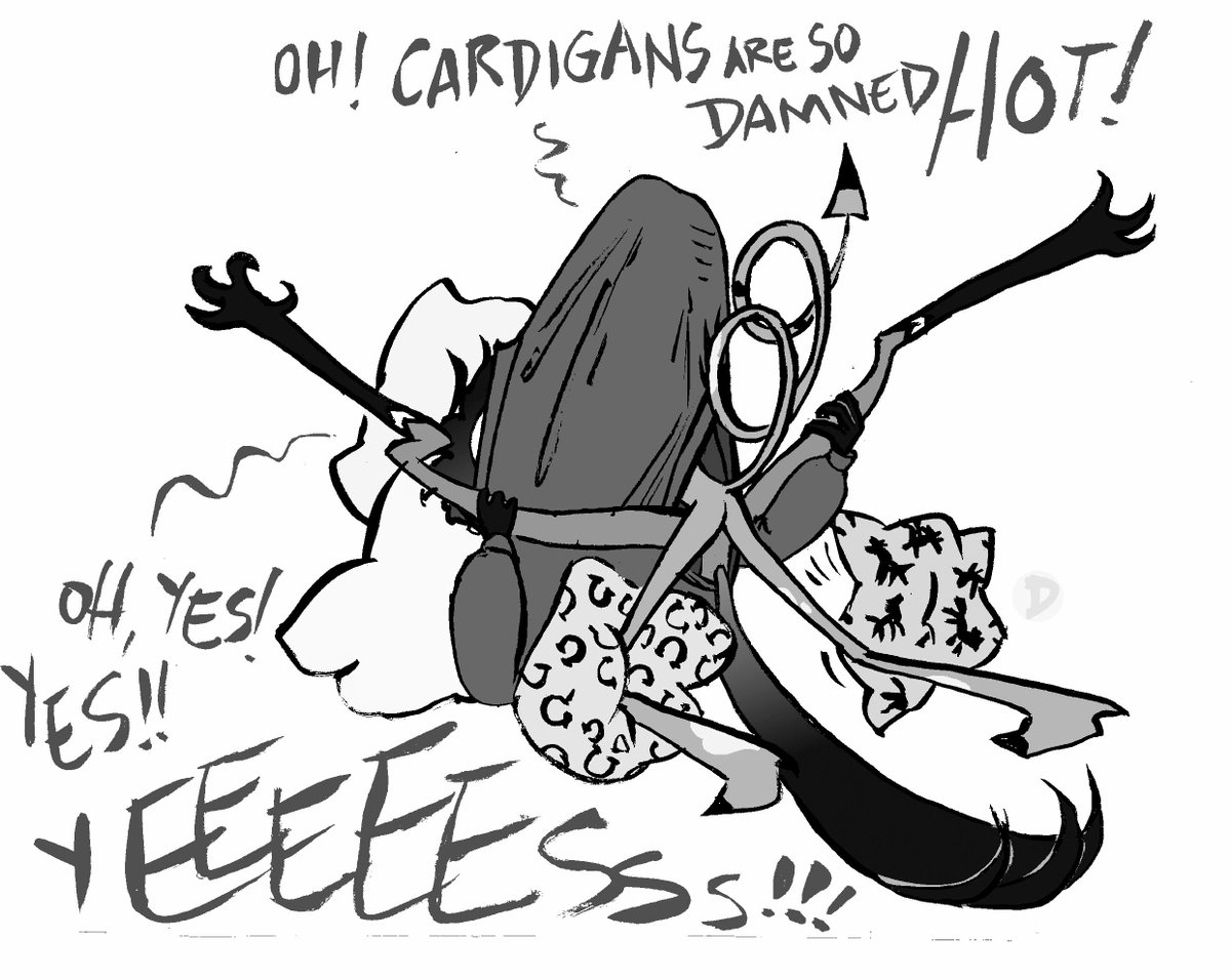 Dadiilustra's tweet photo. @EveekaJ @stolasluvr @hellbentcon You inspired me to draw our favorites doing delightful things while wearing a cozy cardigan. https://t.co/H2NMXFao9M