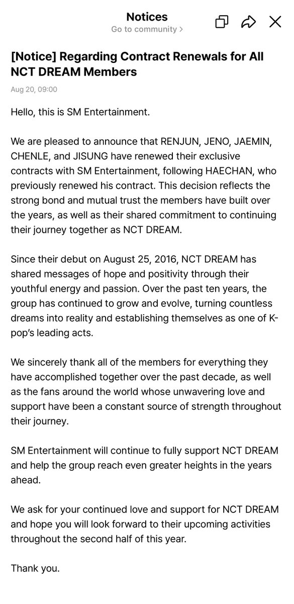 renjeonah's tweet photo. renjun renewed his contract with sm entertainment and will continue together with the rest of the 5 members as nct dream. https://t.co/awIk3lc8k5