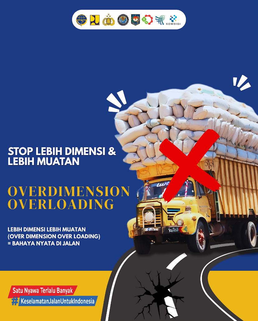 PTJASAMARGA's tweet photo. Kawan JM, pastikan kendaraan yang Anda gunakan tidak melebihi dimensi dan tidak melebihi muatan sehingga tidak melanggar aturan dan juga membahayakan pengguna jalan lain.
#SatuNyawaTerlaluBanyak
#KeselamatanJalanUntukIndonesia https://t.co/9tUAFBj4dB