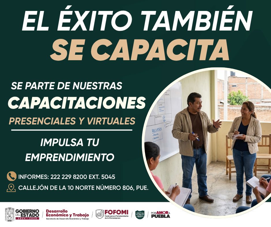 FOFOMIGobPue's tweet photo. ¿Eres emprendedor? Esta es tu señal para capacitarte. 🚀Herramientas prácticas y gratuitas para llevar tu negocio al siguiente nivel.Gracias al @Gob_Puebla por apoyar a los emprendedores poblanos.
#PorAmorAPuebla https://t.co/NGkPgSfoM1