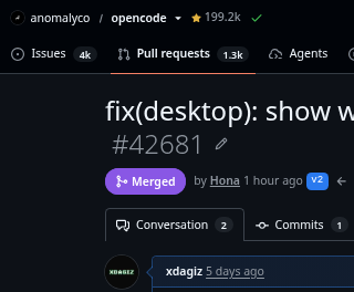 xdagiz's tweet photo. made a contribution to @opencode 🎉 https://t.co/B9gMNWKcRS