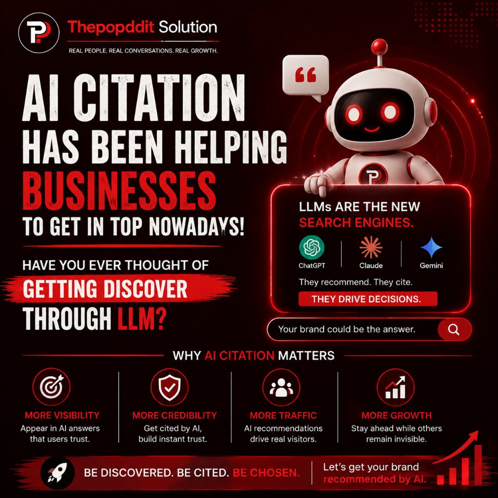 Thepopson1's tweet photo. How are top brands dominating search results? Smart businesses are leveraging AI citations driven by Reddit mentions. Are you?

#saas #aicitation #business #promotion #reddit https://t.co/19H6MI2zdk