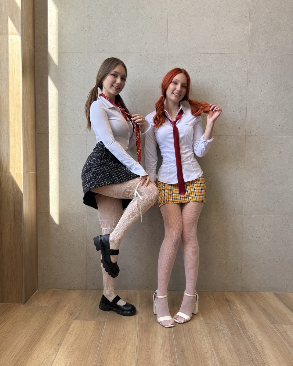 DiaandMaru's tweet photo. choose your favorite uniform before they notice https://t.co/u0iXvaTkQG