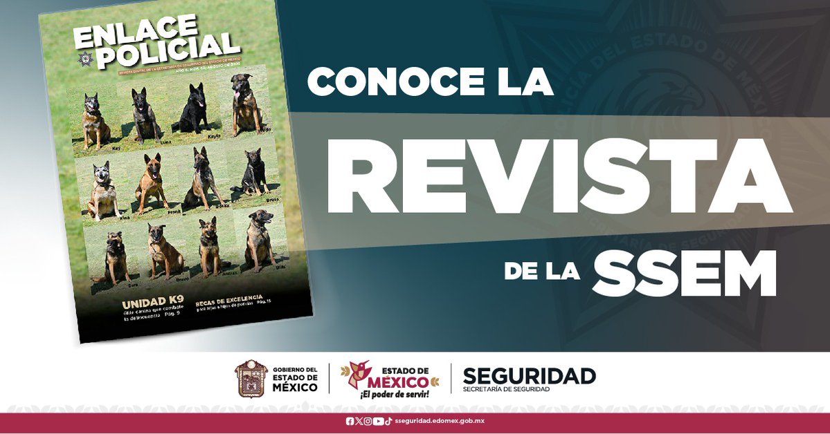 SS_Edomex's tweet photo. Conoce el lado humano de quienes trabajan todos los días por la seguridad del #EdoMex.
Descubre la revista digital Enlace Policial, donde encontrarás historias, experiencias y testimonios del personal de la #SSEdoMex.
¡No te la pierdas! 
https://t.co/aDI104BfoW https://t.co/7eUaYRmxml
