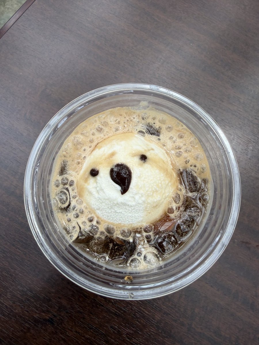 mdrkw_hikaru's tweet photo. シマエナガフロート頼んだら、ちょっと残念な角度でやってきたので、ストローで微調整してみたものの、悲しそうだった。ホント悲しそう😭 https://t.co/hQZ0A6IZKl