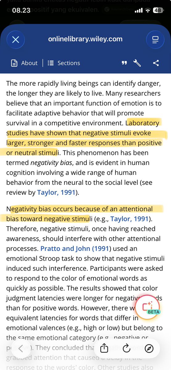 neoith's tweet photo. Manusia memiliki negativity bias: informasi negatif cenderung mendapat perhatian dan bobot psikologis yang lebih besar dibanding informasi positif yang setara. So, salah satu penjelasannya adalah sistem perhatian kita lebih sensitif terhadap informasi yang berpotensi mengancam. https://t.co/0GgSVAtX5i