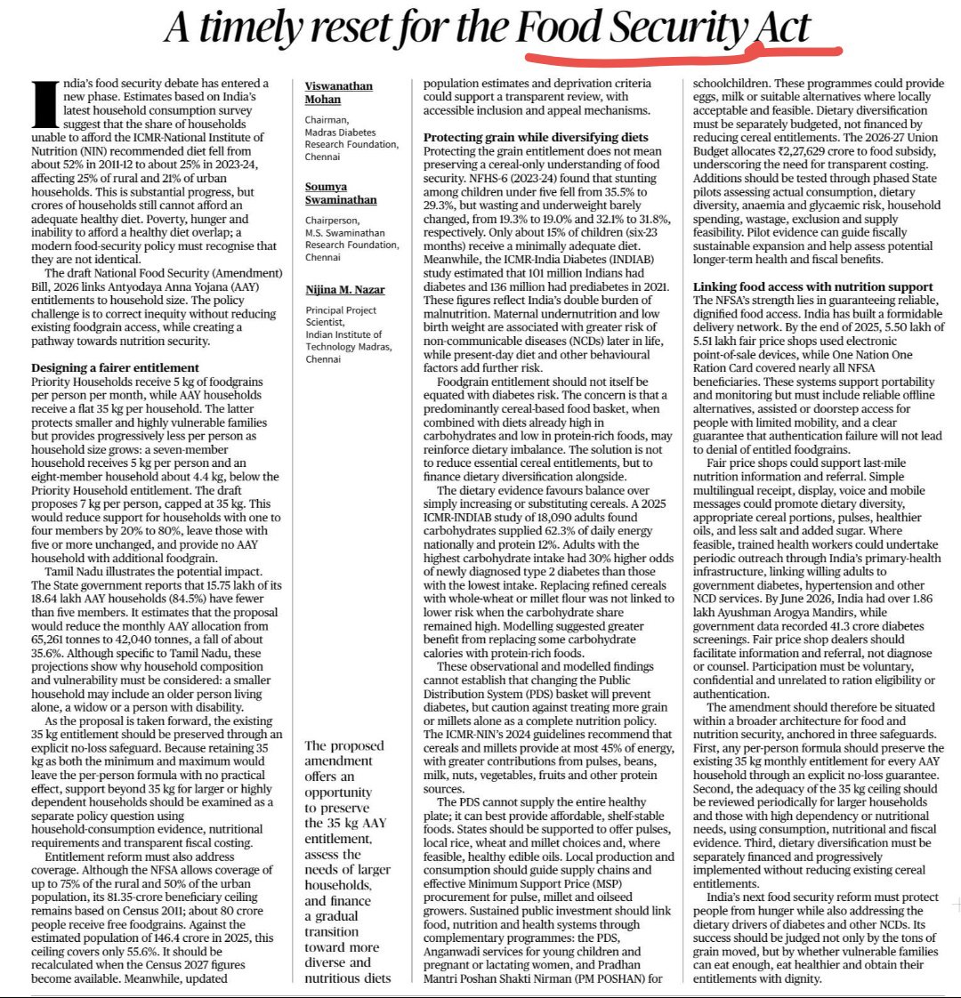 UPSCPCS360's tweet photo. A timely for the Food Security Act

Source: The Hindu 

UPSC Mains Syllabus: GS Paper 3-Food security https://t.co/kRtW7Ye8NN