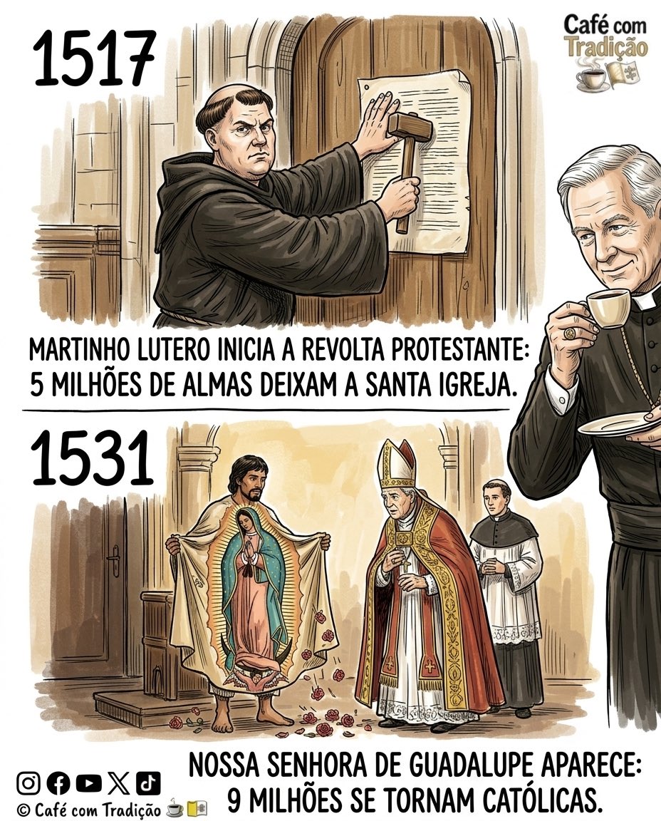 cafecomtradicao's tweet photo. Lutero x Virgem de Guadalupe https://t.co/D1APcsZIRX