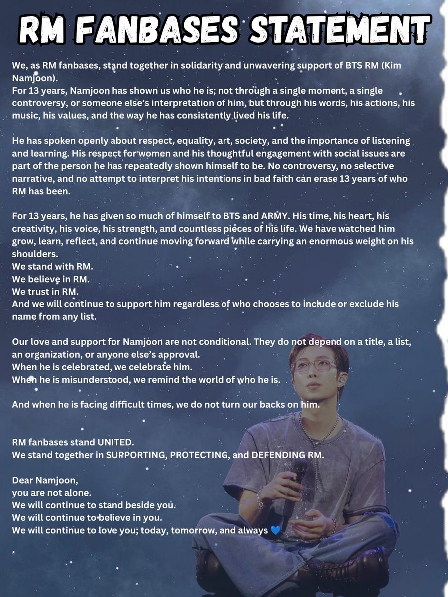 RMexico_'s tweet photo. Sabemos el tipo de persona que es, en constante aprendizaje, primero reflexiona, analiza para poder interiorizar y aplicar, por eso estamos con él

RM WE LOVE YOU
RM NEVER WALKS ALONE
WE SUPPORT RM FOREVER 

#RMIsNotAlone
#WeStandWithRM
#WeSupportRM
#WeTrustInNamjoon

(Trad. Automática en la 2° imagen)
