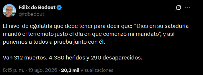 PilarEscobarBX's tweet photo. el señor @fdbedout borro el trino pero aqui se lo guardamos, y alcance a desmentirlo... MISERABLE https://t.co/lALiLk68oi