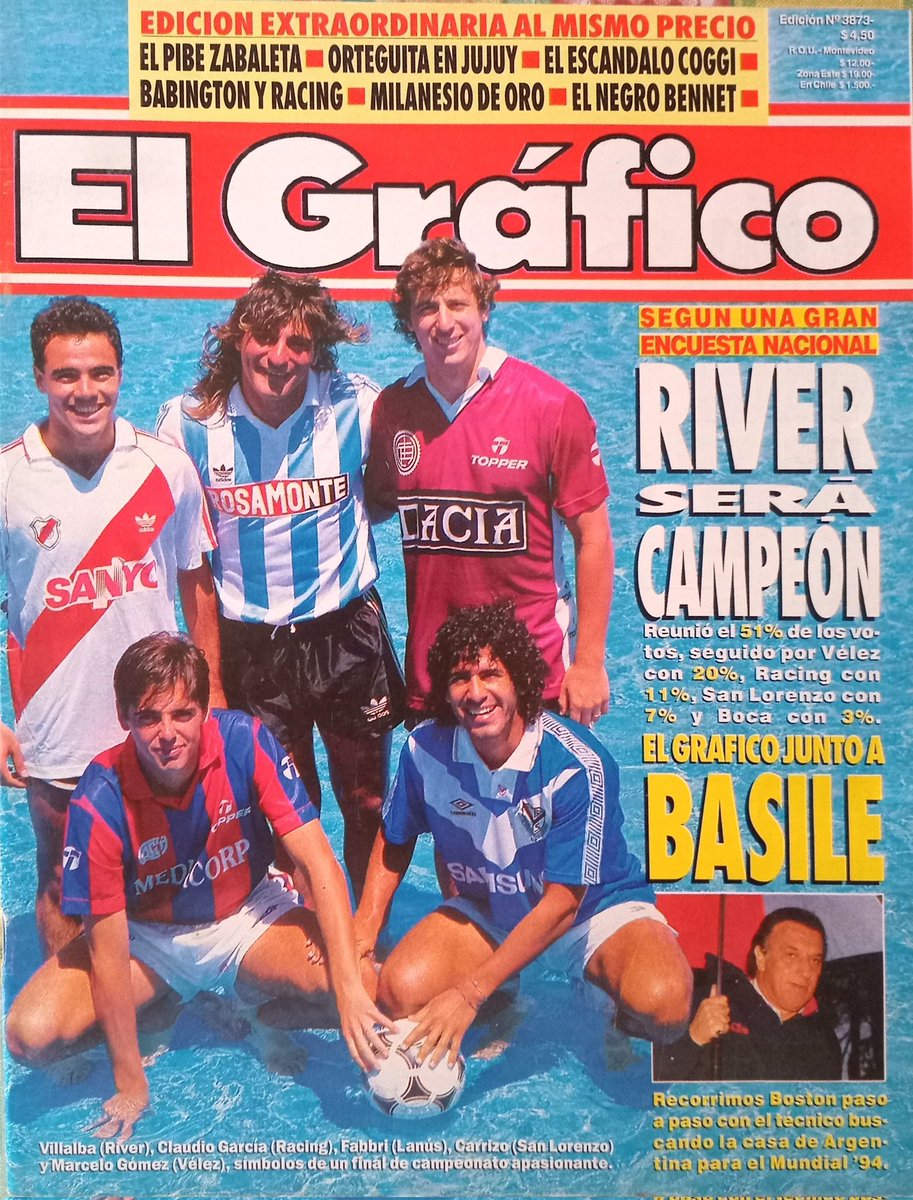 FutbolRetroAr's tweet photo. Tapa "El Grafico", año 1993. https://t.co/GjpOD5kjk2