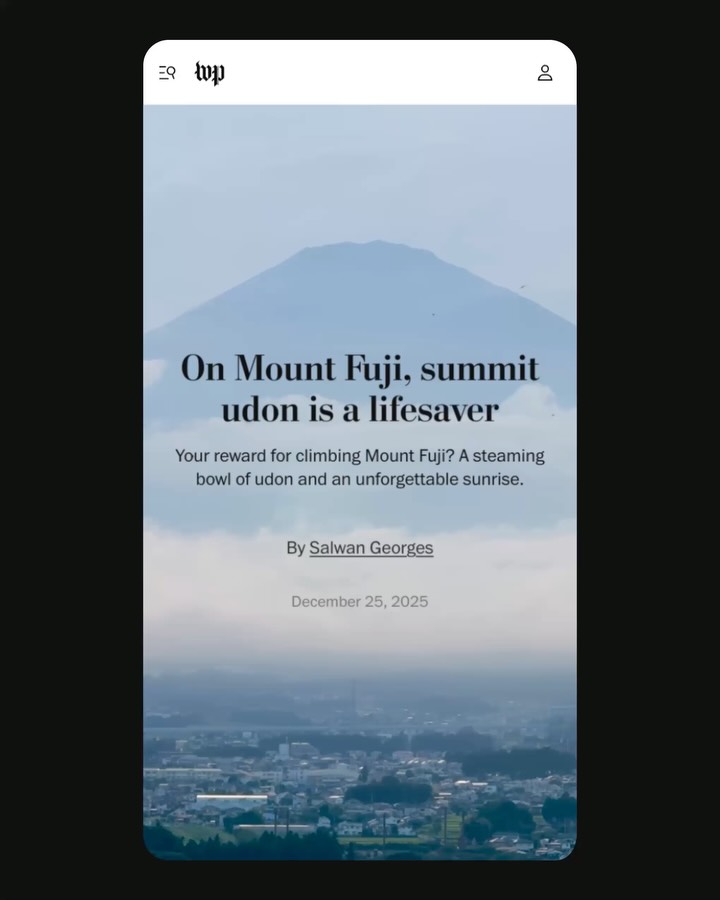 anakinb4wu8a's tweet photo. Your reward for climbing Mount Fuji? 🗻 A steaming bowl of udon and an unforgettable sunrise.

Many climbers swear that your exhaustion makes the food taste better at 12,400 feet. Washington Post photojournalist Salwan Georges wanted to know if that w... https://t.co/JrN7tHAyNz