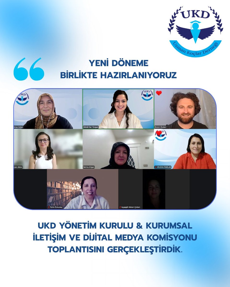 UzmanKoclarD's tweet photo. Uzman Koçlar Derneği yeni yönetim kurulumuz, Kurumsal İletişim ve Dijital Medya Komisyonumuz ile bir araya gelerek  yeni dönem öncesi planlama ve istişare toplantısı gerçekleştirdi. https://t.co/c2an1PqyyH