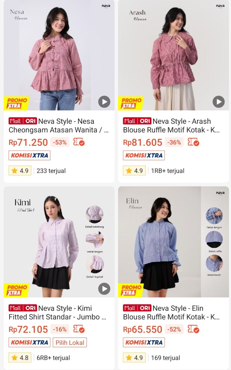 intoyours_'s tweet photo. eh serius ini under 100K semua?? 😭

blouse sama kemejanya cakep-cakep banget, modelnya juga nggak keliatan murahan. rating tokonya 4,8 ⭐️ https://t.co/urCsxPpSpJ