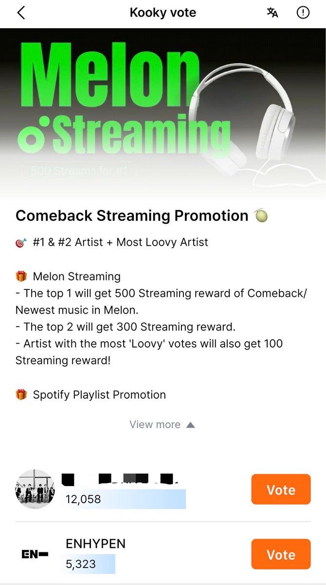 EN_CODEGLOBAL's tweet photo. [KOOKY] — MELON STREAMING SUPPORT

ENGENEs! Another K-streaming support poll for “Bloody Paradise” is now open in the app!  Please continue collecting kookys for other ongoing polls.

🔗  https://t.co/3bW842lQjN
🎁 Rewards:
• The top 1 will get 500 Streaming reward of Comeback/ Newest music in Melon.
• Artist with the most 'Loovy' votes will also get 100
Streaming reward!
• Spotify Playlist Promotion

#ENHYPEN #THE_SIN_BLISS 
#ENHYPEN_8thMiniAlbum @ENHYPEN @ENHYPEN_members