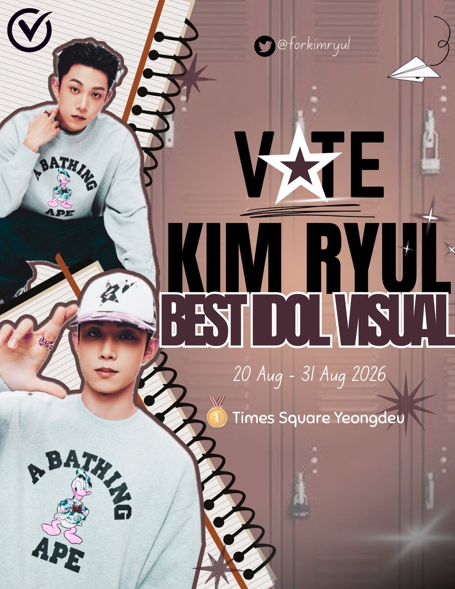 forkimryul's tweet photo. [📂 RYUL VOTING]

📊 BEST POSITION MATCH: VISUAL
🗳️ UPICK App
⏳ 20 Aug - 31 Aug 2026
      at 3PM KST / 13:00 WIB
🖇️ https://t.co/7vB9323PXh
🎁 Times Square in Yeongdeungpo
🎯 Rank #1

Let's give our birthday boy more ads! Because he deserves it! 🎂✨
#RYUL #률 #LNGSHOT #롱샷 https://t.co/ZezKe6cgv2