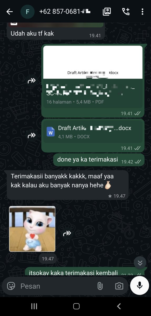 cekdanparafase's tweet photo. haloo guys kami udah open lagi yaa untuk jasa :
✅️ cek ai dan cek turnitin (no repository dan resmi)
✅️ parafrase turunin turnitin
✅️ rapihin file (daftar isi otomatis, dapus, halaman, mendeley dll), pembuatan jurnal
berikut testi testinya, order bisa via wa di bio yaa🤩👍 https://t.co/7JXsZSFeV0
