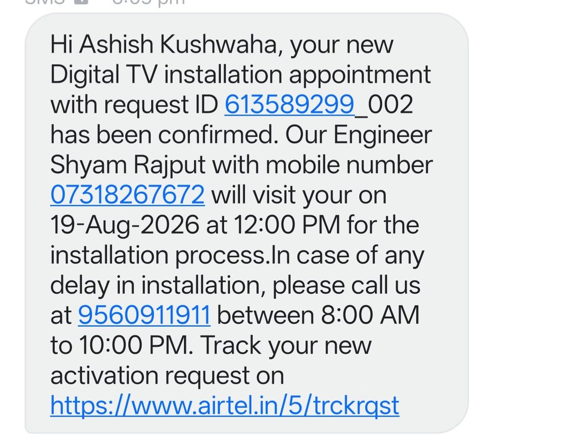 ASHISHkush34155's tweet photo. Monday ko maine Airtel Wifi+Tv ka new connection liya tha mere ghr me 2 tv hai second Set top box ke liye maine Tuesday ko 5.30 pe Order Kiya mujhe bola gya 24hours ke andr  apke connection lag jyega abhi 40 hours ho chuke hai Na koi call aya na mera connection laga hai Mere pass https://t.co/D8jauXs1nx