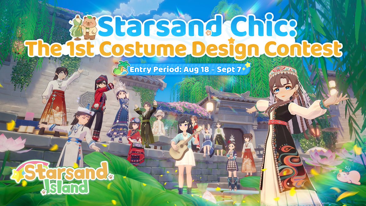 IslandStarsand's tweet photo. The Starsand Chic Costume Design Contest Is Now Open!

Islanders, are you ready to show off your fashion creativity?
Whether you love cute and cozy styles, cool and trendy looks, or completely wild and creative designs, we want to see your vision of island fashion!
The contest features both Character and Pet Categories, with amazing prizes waiting for the winners!

📅 Submission Period: From now until September 7 at 8:59 AM PDT
👉 Enter the Contest:
https://t.co/fQTkxj96RG

Bring your ideas to life, share your designs with the community, and show us what island fashion means to you!
We can't wait to see your amazing creations!

#StarsandIsland #StarsandChic