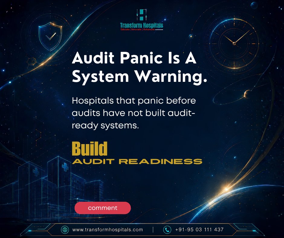 Transform_Hosp's tweet photo. Audit readiness isn't a three-week project. It's a year-round culture.
Build quality every day—not just before the audit.

📞 +91 99624 16077 | +91 75075 05318

#NABH #TransformHospitals #QualityManagement #HospitalExcellence https://t.co/my1lQlGuQA
