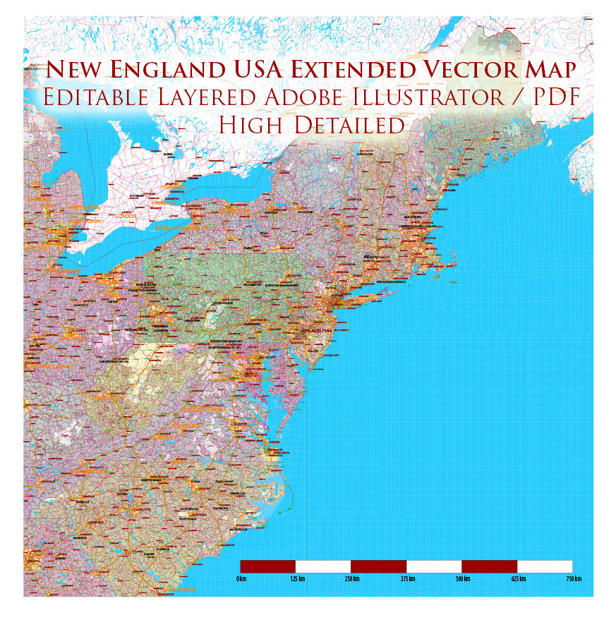 vectormapper's tweet photo. New England States US Map Vector Exact Extended High Detailed Road Map + Counties + zip-codes areas editable Adobe Illustrator in layers https://t.co/UZJxGyanN7 https://t.co/3GyVfB9NRI https://t.co/oTPYKWHmc6