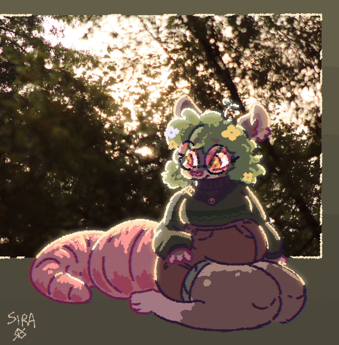 Elseera's tweet photo. a moment of calm in the forest with basil https://t.co/j0QWY4VHVv