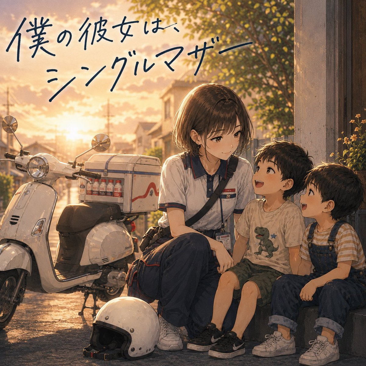 eijishan's tweet photo. 「僕の彼女は、シングルマザー」って曲の彼女、昔ヤンチャしてたって設定なので、チャッピーに昔のイメージを絵にしてもらったら、凄いの出来てきた🤣 https://t.co/SFOOnOKdbK