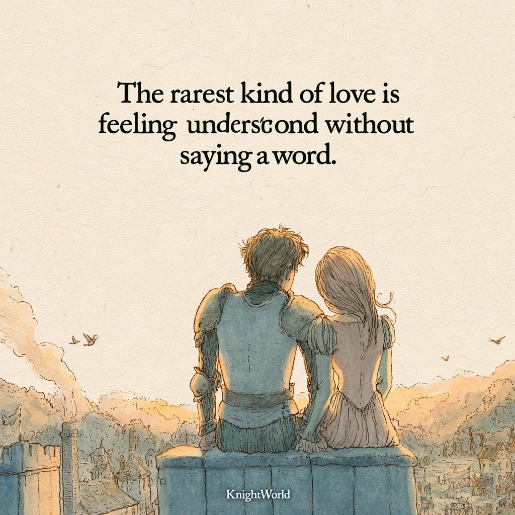 KnightWorld's tweet photo. "The rarest kind of love is feeling understood without saying a word." https://t.co/F3UjZN4gPS