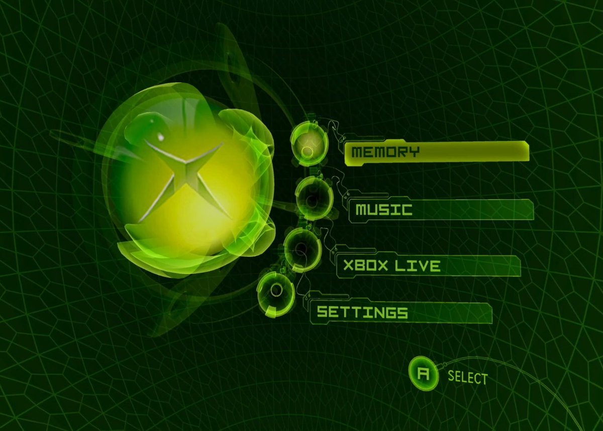 NostalgiaFolder's tweet photo. Original Xbox dashboard (2001) https://t.co/yaaATwHrOS