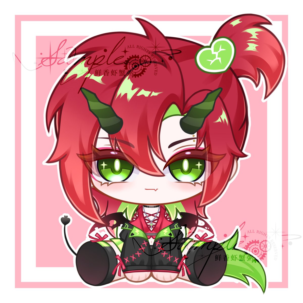 Janet20260618's tweet photo. 我画了我的OC，她叫Pitaya！是一只小恶魔😈 https://t.co/yzT8IcYniG