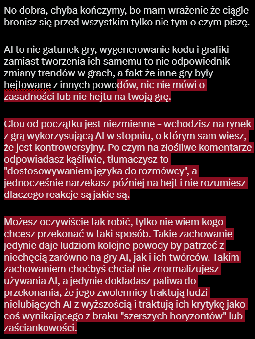 justdaps's tweet photo. @HiddenSparkgame @archonik @polskiegryindie Nie chce mi się rozbijać odpowiedzi na 10 postów, więc wrzucam ją w całości. Na tym już zakończę, bo powiedziałem wszystko, co miałem do powiedzenia. Powodzenia ;) https://t.co/pEMFChMRUT