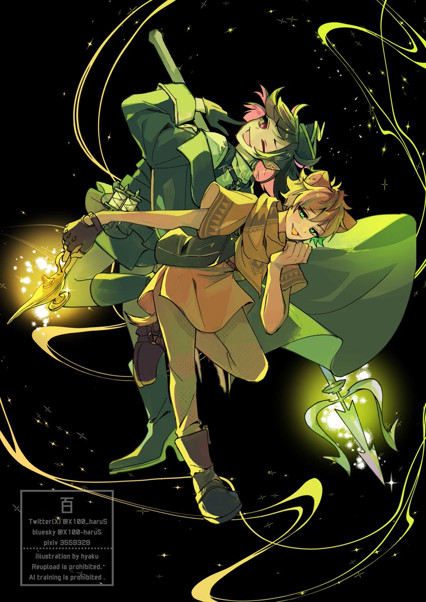 X100_haruS's tweet photo. ツイステ/リリア&amp;ラギー

予定調和の筋書きをかき乱せ！ https://t.co/m1DdDPZB4f