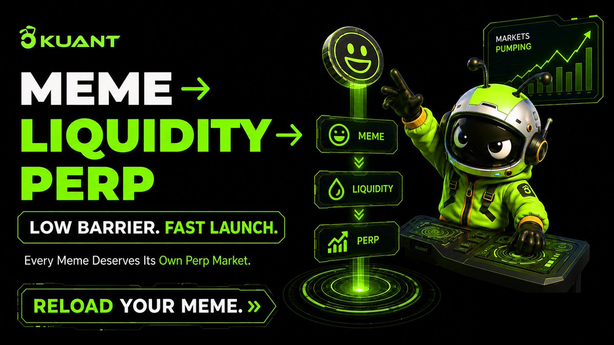Kuant_exchange's tweet photo. Most Memes die before they ever get a real Perp market 😵‍💫 

Not because the community disappeared  
Not because the narrative was dead  
But because launching a Perp market is still too difficult   

Reload changes that  
Lower barriers  
Faster deployment  
Community-driven liquidity  
Instead of waiting for a major exchange to decide 

whether your Meme deserves a Perp, Reload gives communities the infrastructure to build it themselves   Meme launches → Community grows → Liquidity forms → Perp goes live 🚀 

No more waiting for permission  
If the Meme has a community, it can have a market  That’s Reload