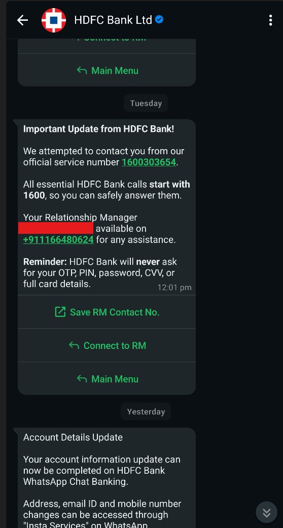 sachiin86's tweet photo. @HDFC_Bank @HDFCBank_Cares If a customer ask for RM change because he/she is not serving or assisting to customer with respect to queries and concern, then RM starts giving miss call each month to fulfill there KPI but will never address the issue. This is how loyalty is retuned https://t.co/neNrFkIvY1