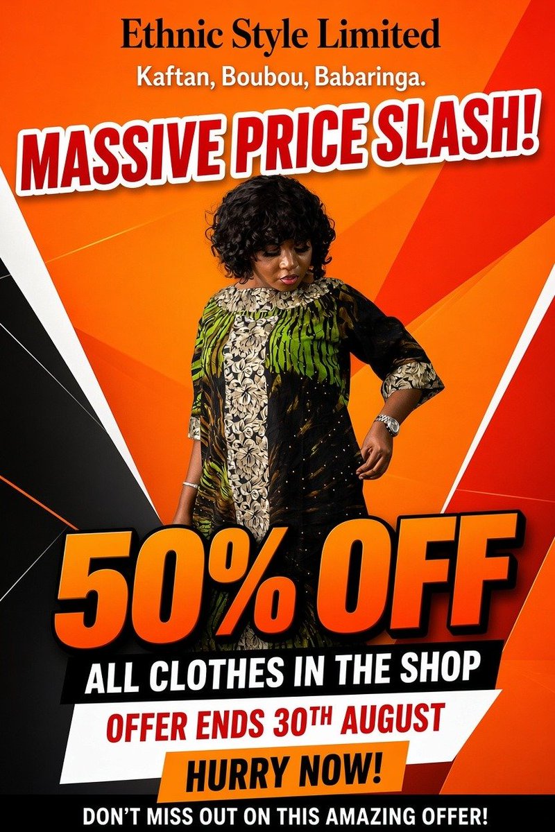EthnicStyleNig's tweet photo. MASSIVE PRICE SLASH STILL ON....

Place your order now.... 10 Days left. https://t.co/Q9T4WwkwG1