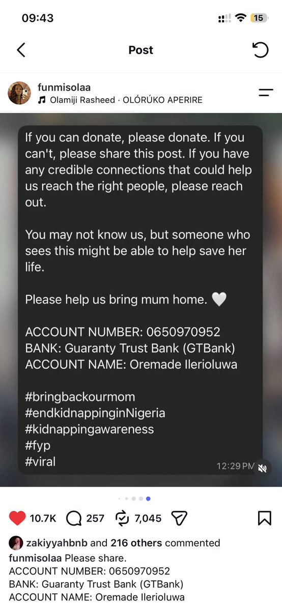_dammiiee_'s tweet photo. Guys please this is a legit story. Please I know him.

We’re looking for his friends’ mom! Help bring Mrs Oremade home! The kidnappers are asking for a lot of money 😭🙏🏼 https://t.co/ilgvI2dqXs