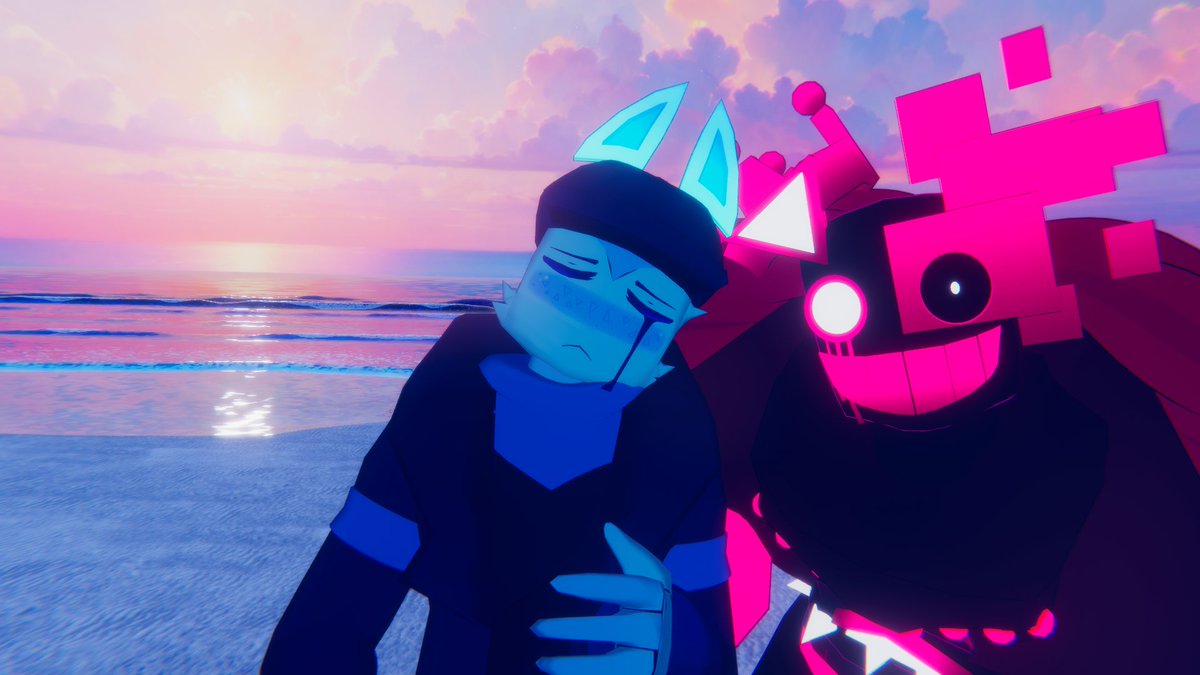 itz_arya_xx's tweet photo. thought I'd post these silly annifriend vrchat pics with my bsf @GalaxyHero640 

this artstyle of them is so lovely I adore it @spyrelis 

#annifriend #jsab #JustShapesAndBeats #vrchat https://t.co/zpXwfRnvpG