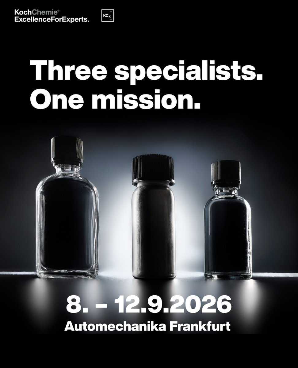 KochChemieJAPAN's tweet photo. #コッホケミー #KochChemie #kcx #コーティング
守るべき場所に、最適なコーティングを。🛡️
施工面ごとに開発された、3種類の新コーティング剤。
「KCx Protection Unit」が、まもなくその姿を現します。
発表は2026年9月8日、Automechanika Frankfurtにて。
どうぞご期待ください。🤫
📍 Hall 12|Stand D70
📅 2026年9月8日~12日