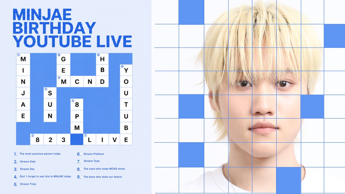 McndOfficial_'s tweet photo. [📢]
💙🎂HAPPY MINJAE BIRTHDAY🎂💙

민재의 생일을 유튜브 라이브에서 함께 축하해 주세요🎉

⏰2026. 08. 23 (SUN) 8PM (KST)

#MCND #엠씨엔디
#MINJAE #민재
#HAPPYMINJAEDAY https://t.co/E5hEUxBdmJ