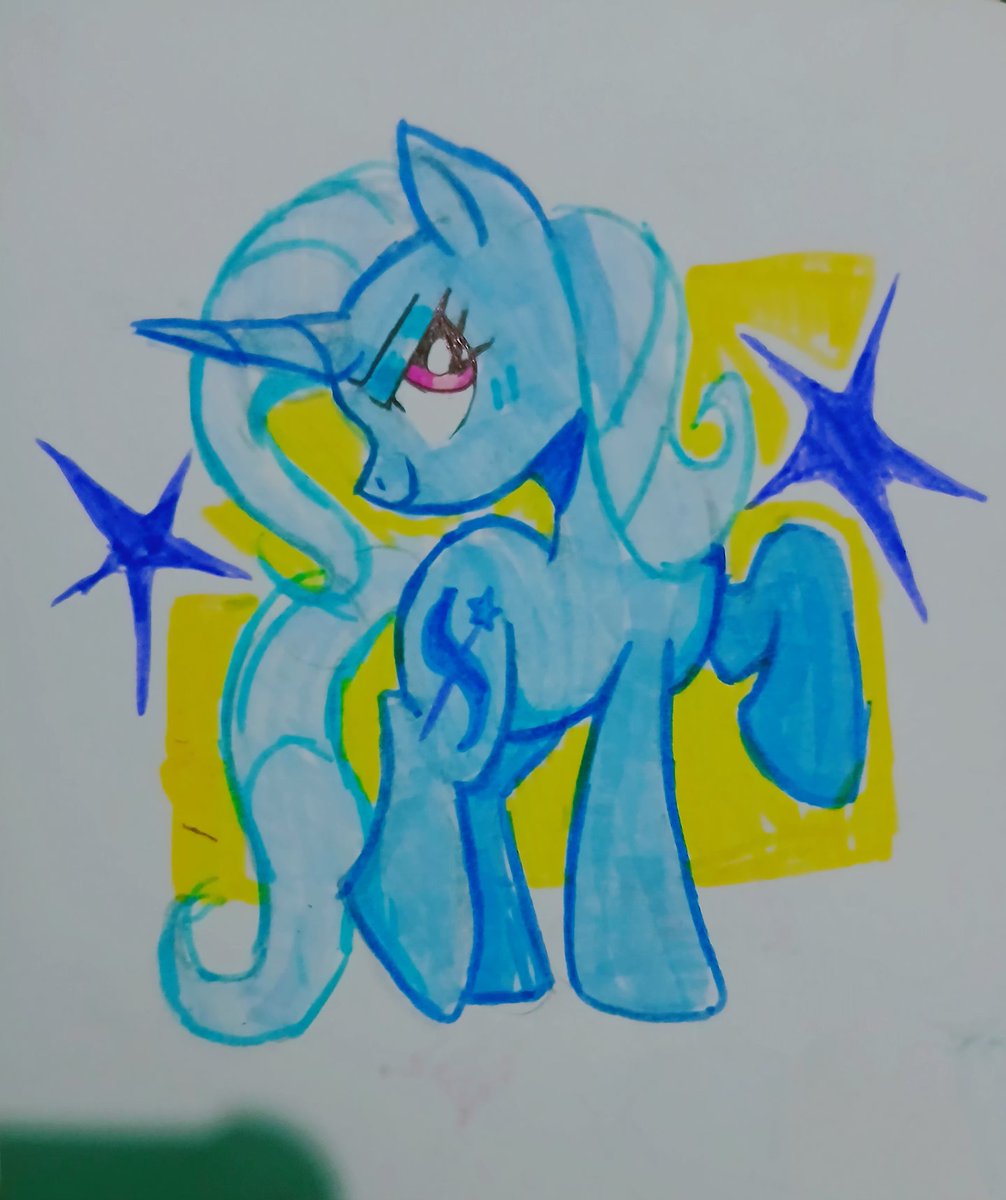 Inzomniak_'s tweet photo. Trixie with markers, simple. 
#mlp #mlptwt #mlptrixie #trixielulamoon https://t.co/kfjGpOlRBa