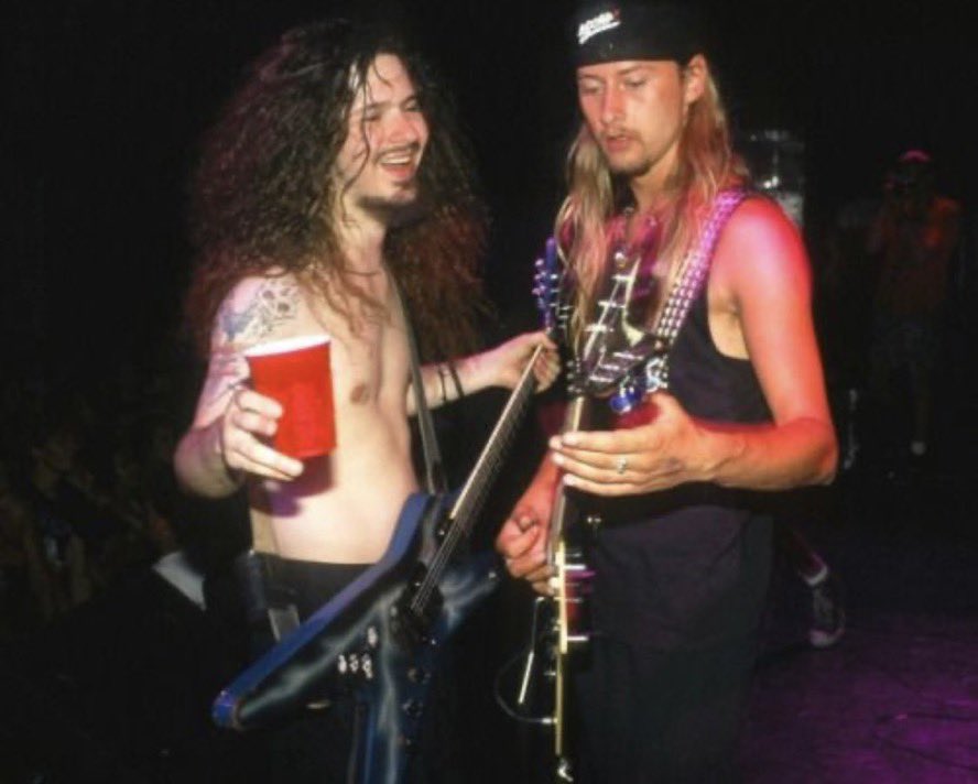 AiCLayneStaley's tweet photo. On This Day— Today we are remembering Dimebag Darrell, who was born August 20, 1966. 

Cantrell and Dime were close, lifelong friends and mutual fans who met in Texas in 1985 before achieving global rock fame.

Happy birthday, Dime. Your music, spirit, and friendship live on. https://t.co/quU1EPYjz3