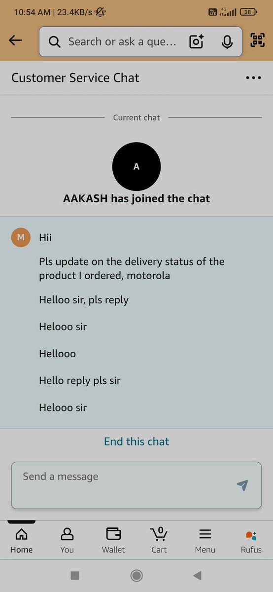 Laxmandora6's tweet photo. @AmazonHelp Your customer service is not even replying and I have already connected with your customer service people, but nothing resolved. I am requesting you again, please resolve https://t.co/4jPZf3EeYD