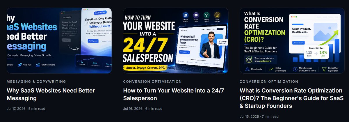 bhaveshbuildz's tweet photo. We changed something small at @OmniLayerHQ that made our blog feel 10x more polished.

Before: random thumbnails with inconsistent styles and messaging.

Now: professional, recognizable, consistent thumbnails across every blog.

✅ Same visual system.
✅ Same brand.
✅ Different topic.

Your content can be great, but presentation still matters.
What's your presentation style & system? 🎨