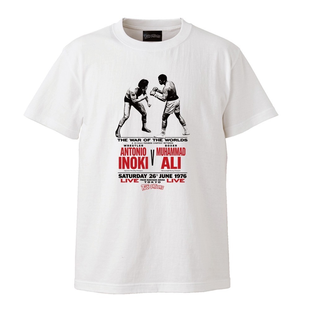 Inoki_Kanji's tweet photo. 【猪木アリグッズ情報📣】

ただいま、欠品中の猪木＆アリコラボTシャツ
『格闘技世界一決定戦』
『ファイティング』
を22日(土)10時より販売致します。

数量限定の入荷となりますのでご了承ください。

https://t.co/IOMn8PX4AO

#アントニオ猪木
#モハメド・アリ https://t.co/hATsb6HJ6p