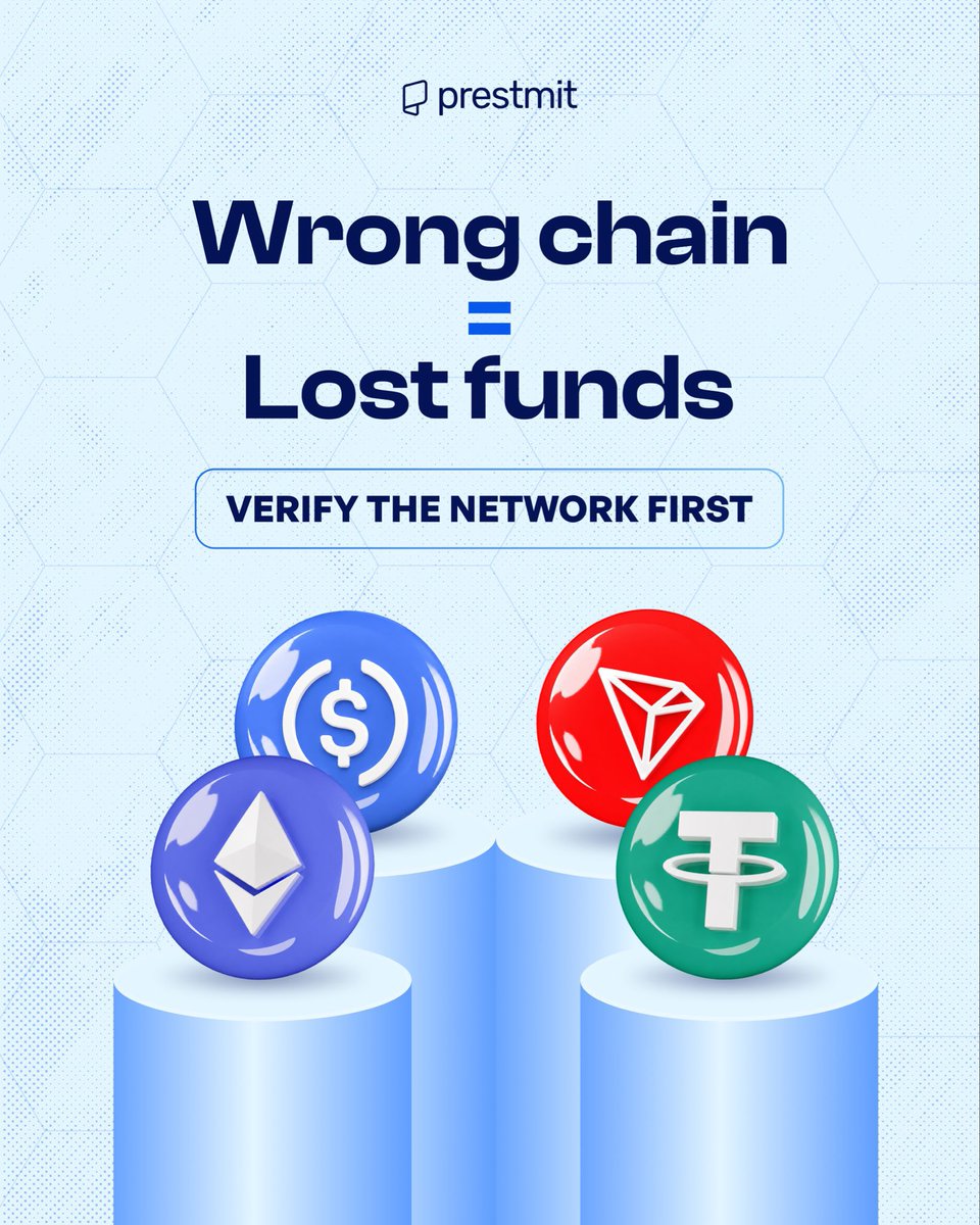 prestmit's tweet photo. Crypto transfers can’t always be reversed ⚠️ 

Take a few seconds to verify the network before you hit Send.

Watch a guide on how to properly transact crypto on our YouTube channel.

Get started here: https://t.co/x7ZrD317Ot 🚀

#Prestmit #Crypto #Blockchain https://t.co/AJUFTz8XOT